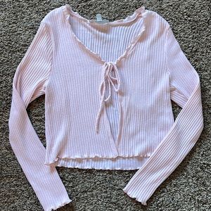 Pink cardigan sweater